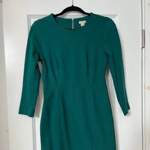 JCrew 3/4 Sleeve Ponte Knit Knee Shift Dress